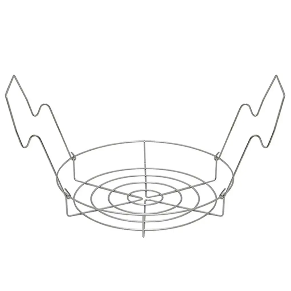 

Canning Rack Heat Resistance Foldable Steaming Holders Kitchen Tool Silicone Handle Pot Stainless Steel Shelf No.1