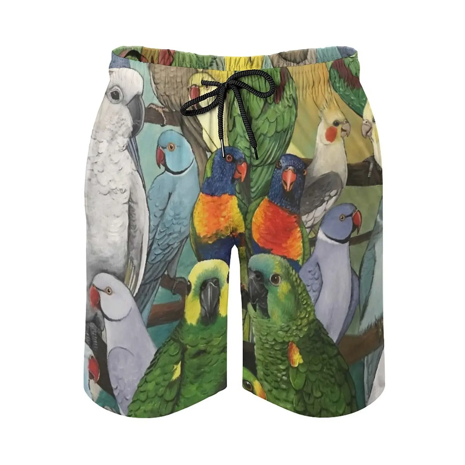 

Julia'S Birds Men's Sport Running Beach Shorts Trunk Pants With Mesh Lining Trunks Shorts Bird Birds Parrot Parrots Parakeets