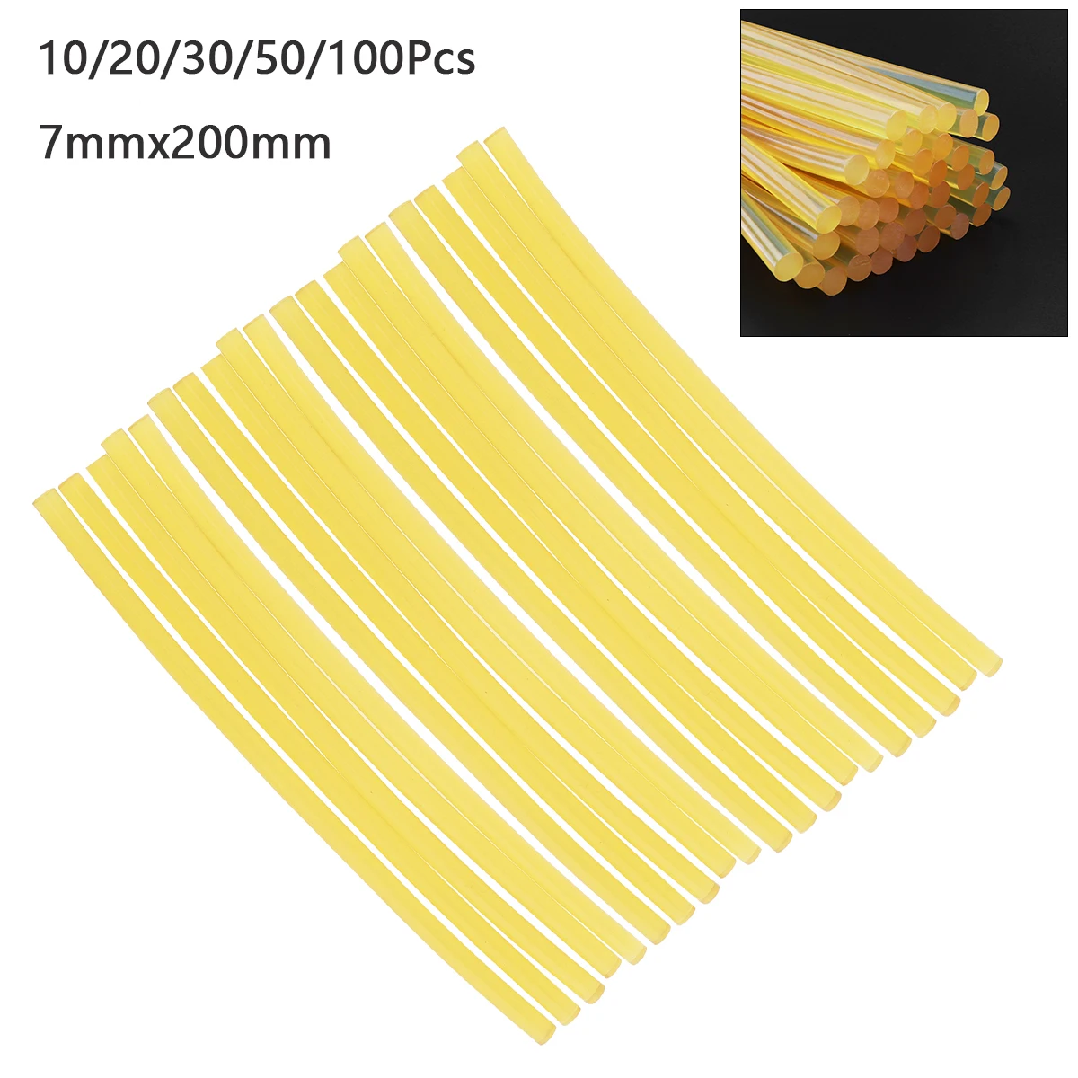 10/20/30/50/100pcs Yellow Hot Melt Glue Sticks Adhesive DIY Tools for Hot Melt Glue Repair Alloy Kitchen Cabinet Storage 2 pcs 360 degree rotating door pivot hinge tone rotary kitchen cupboard door hinge repair kit cabinet hinge repair side panels