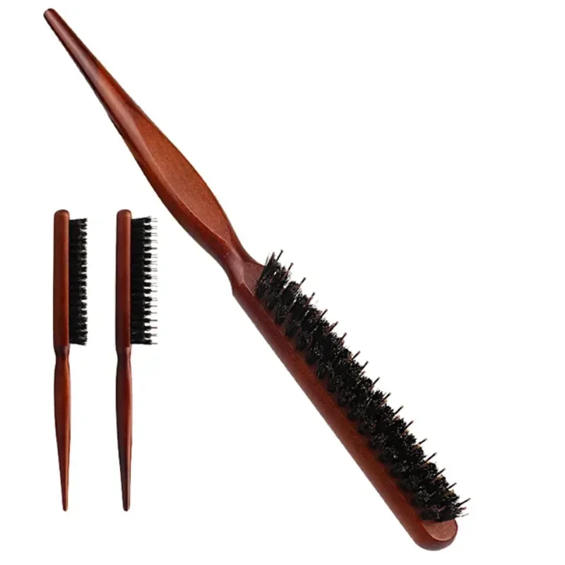 

Professional Salon Teasing Back Hair Brushes Boar Bristle Wood Slim Line Comb Hairbrush Extension Hairdressing Styling Tools DIY