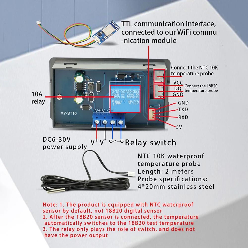 WiFi Remote Smart LCD Thermostat with Digital Temperature Control and App Integration