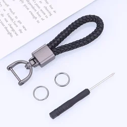 Premium Wear - Resistant Braided Rope Keychain with Carabiner Clip (Black)