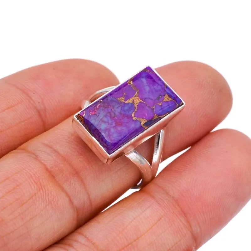 

StarGems® Natural Copper Turquoise Handmade 925 Sterling Silver Ring 8.25 F2274