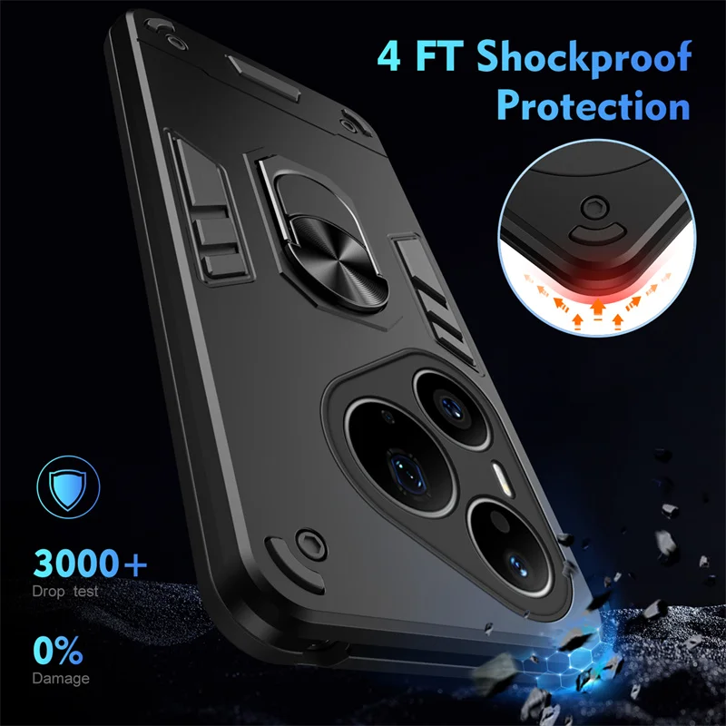 Rugged Shockproof Protective Case with Ring Stand Holder