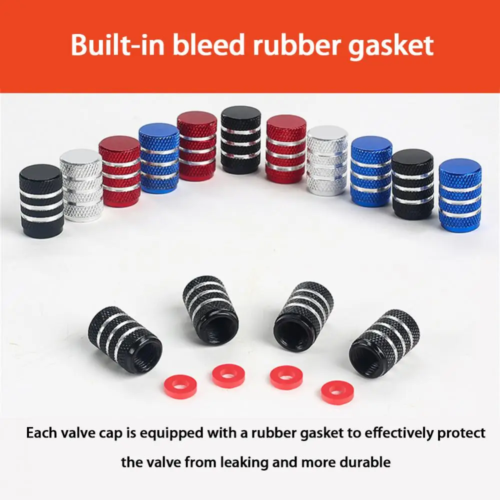 4pcs Universal Auto Tire Valve Cover Aluminum Car Tire Valve Caps Tyre Valve Stem Cover Air Dust