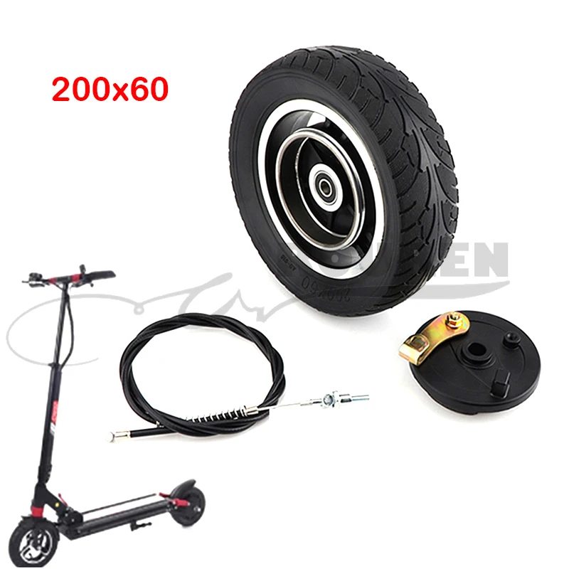 

8 inch aluminum alloy wheels 200x60 Solid Tire Folding Scooter Motor Wheel Widening Explosion-proof Wear-resistant Tyre