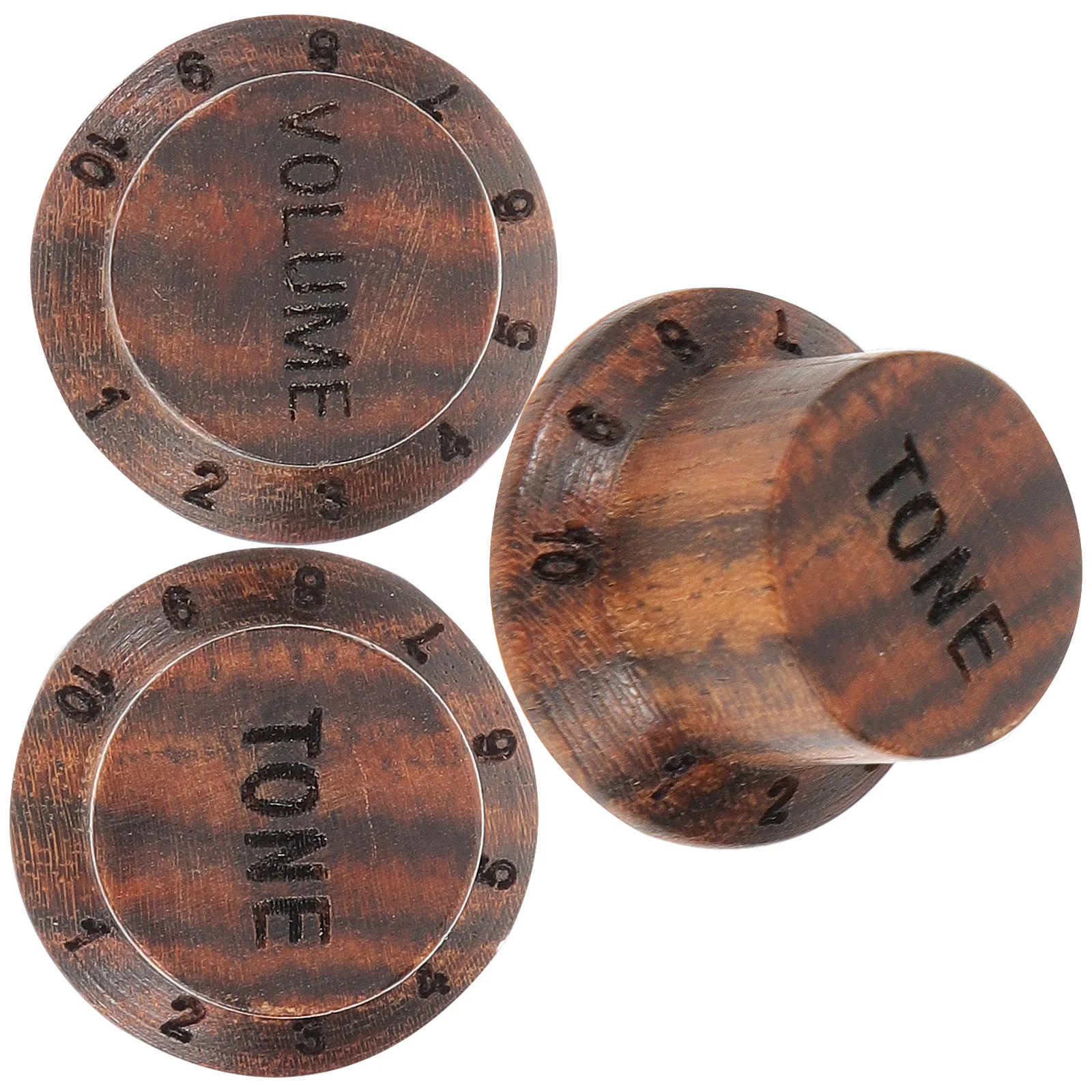 

3 Pcs Guitar Knob Volume Caps Wood Knobs Bass Parts Creative Guitars Potentiometer Replacement Desktop