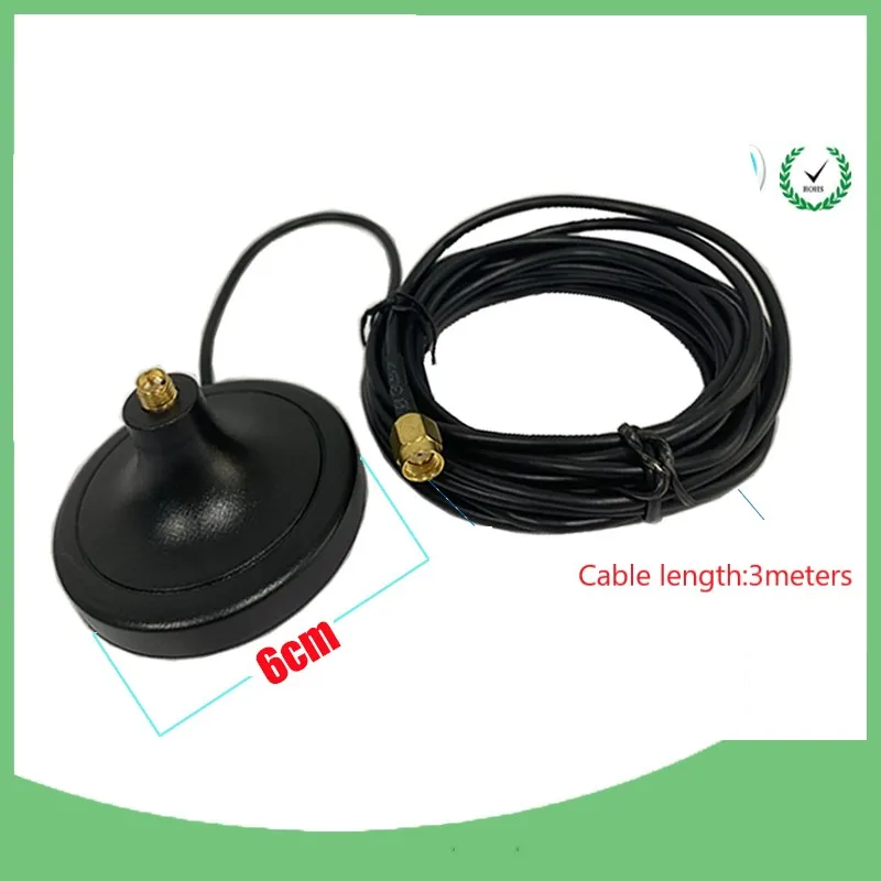 Antenna Extension Cable RG174 Mount RP-SMA Male IOT To Female Antenna 3M Cable Magnetic Base For Router Wireless Network Card Antenna Extension Cable