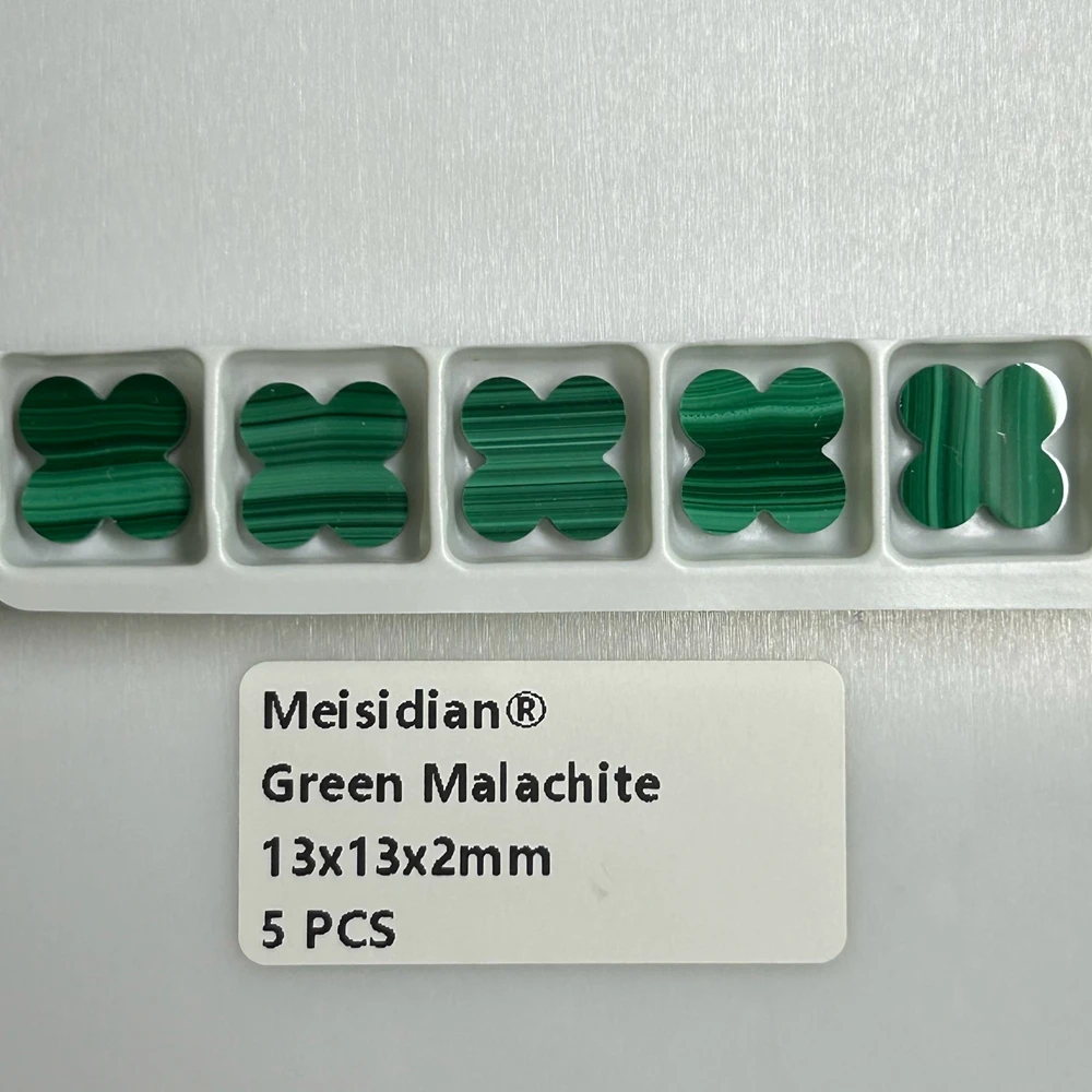 Meisidian 4 Leaf Clover 5 PCS 8-23mm Onyx Black Agate Blue Lapis Lazuli Four Leaf Clover Stone 3