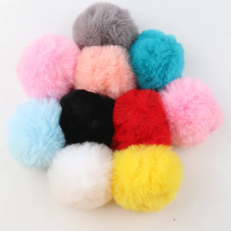 4 Stück Kunst-Rex-Kaninchenfell-Pompom-Kugeln, 8 cm, künstliche, flauschige, weiche Pompons, DIY-Pompons, Hochzeitsdekoration, Nähen, Bastelbedarf, Geschenke – Detail 4
