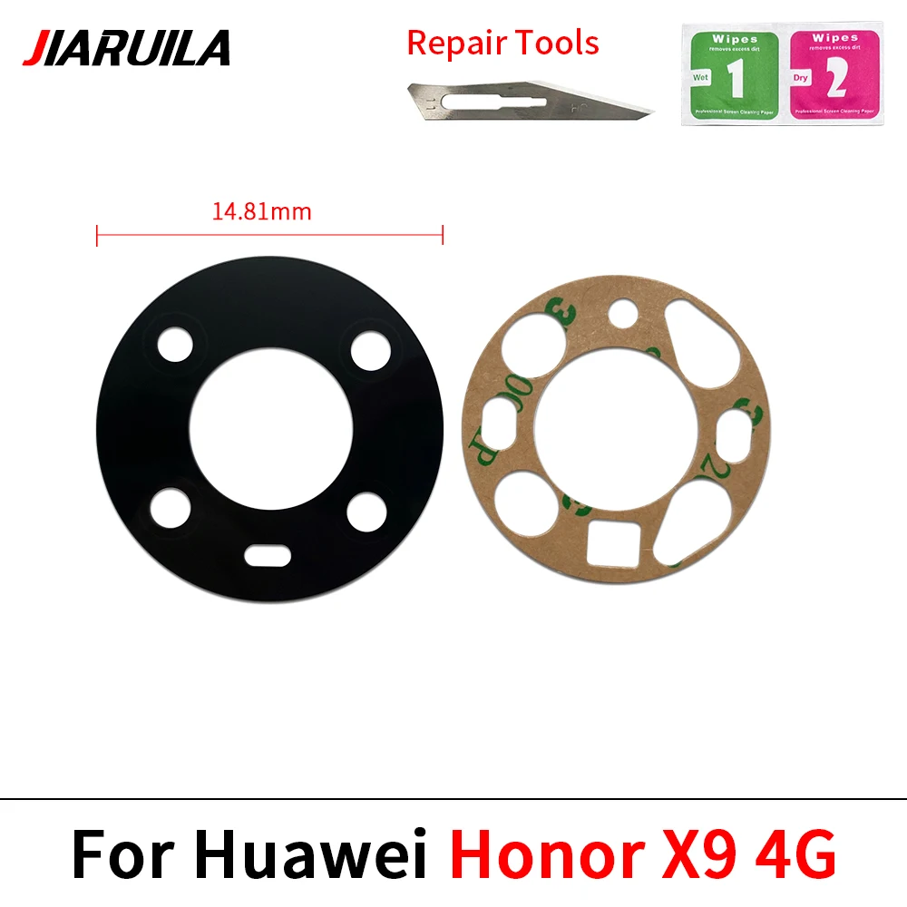 화웨이 아너 X5 플러스 X6S X6A X7A X8 4G X9 5G X9A X9B용 후면 카메라 렌즈 유리 커버(스티커 접착식 수리용) 10개
