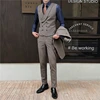 4XL-M Brand Clothing Men's Spring High Quality Business Suit Vest/Male Slim Fit Stripe Double-breasted Blazers Vest Men's Dress 5