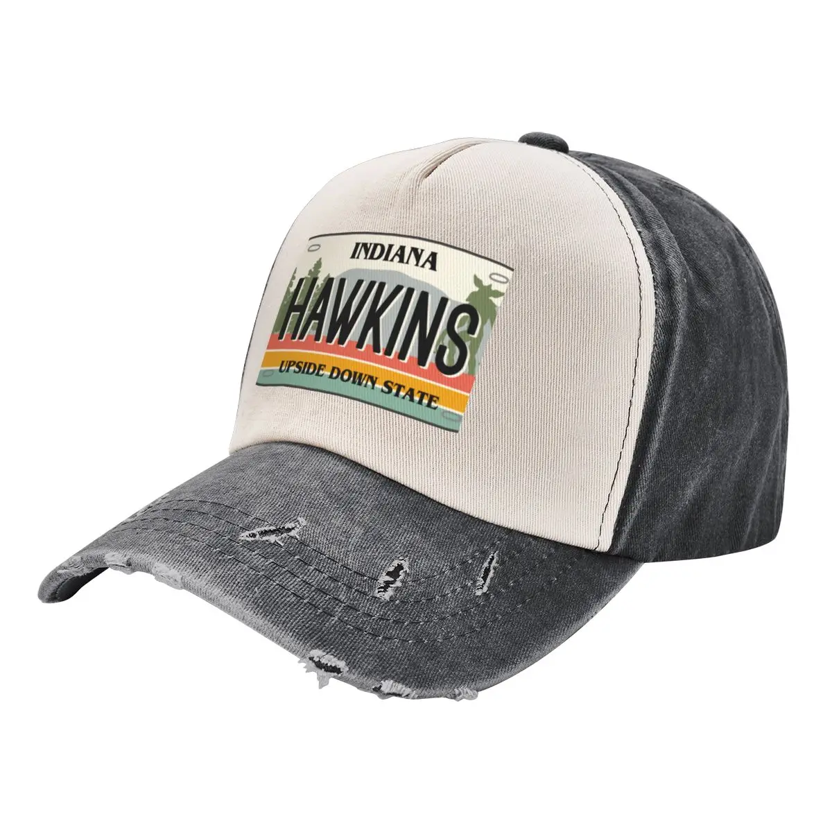 

Hawkins Indiana License Plate Baseball Cap birthday beach hat Luxury Man Hat Man Women's
