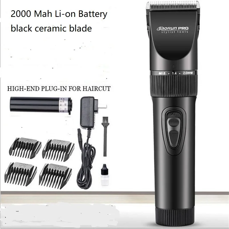 Professional Barber Clipper Electric Hair Trimmer 0.8mm Cordless Haircut Machine For Men Ceramic Blade Quiet Cutter Head Shaver