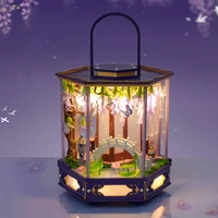 DIY Wooden Miniature Model Kit Chinese Lantern Casa Doll Houses 3D Puzzle Dollhouse With Furniture for Friends Christmas Gifts 1