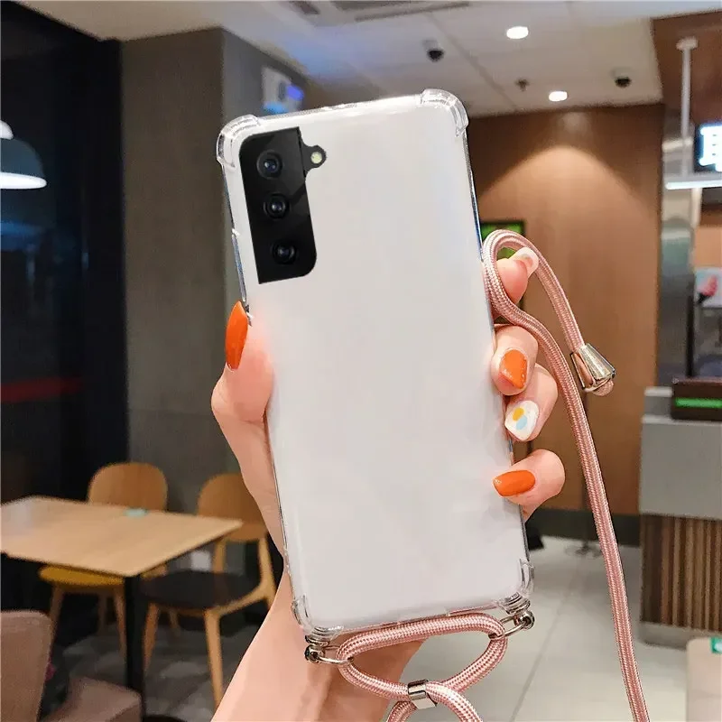 Shockproof Silicone Crossbody Necklace Transparent Phone Case
