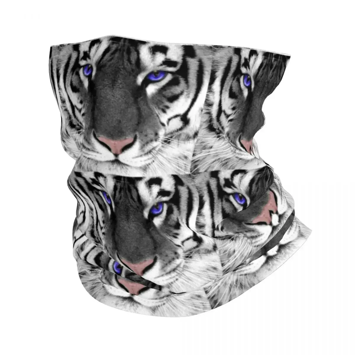 

Белая Тигровая монохромная бандана, Шейная Обложка с принтом животных, Балаклава, волшебный шарф, теплая повязка на голову для походов, унисекс, моющаяся