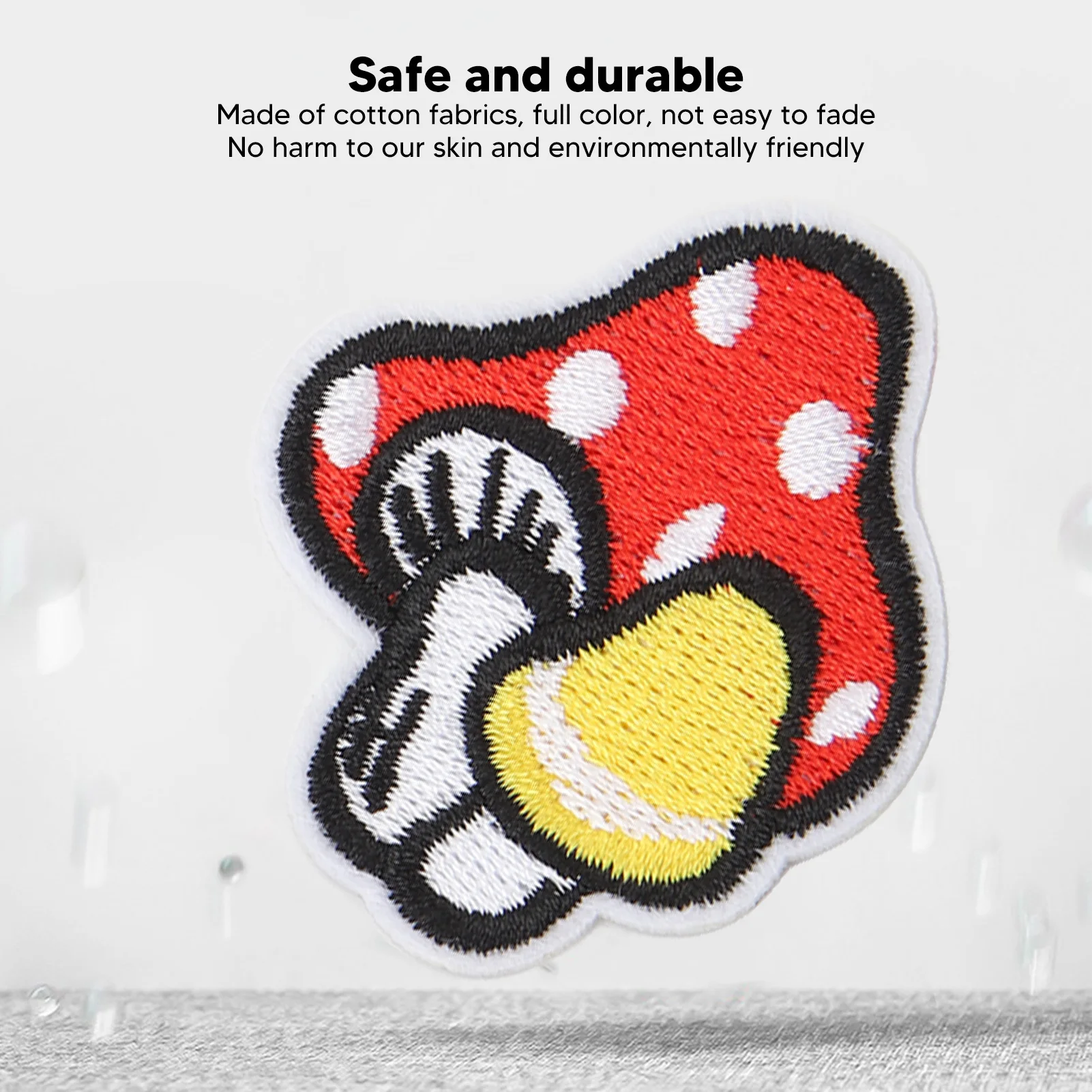 30PCS Mushroom Iron On Patch Unique DIY Embroidered Mushroom Stickers Sew On Patches for Clothing Dress Hat Plant Decoration