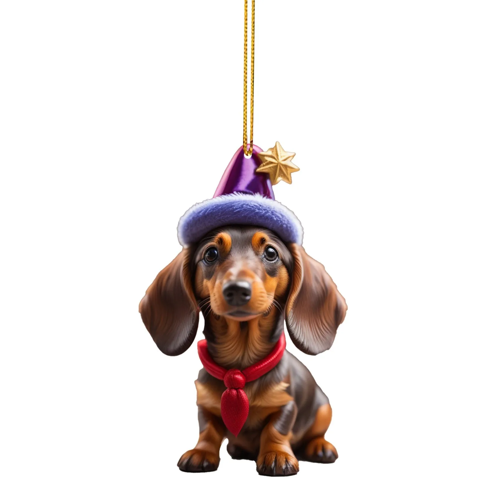 Cartoon Cute Dog Christmas Ornaments Fun Dachshund Dog Hanging Decoration Gift Xmas Tree Pendant Party Supplies Home Car Decor