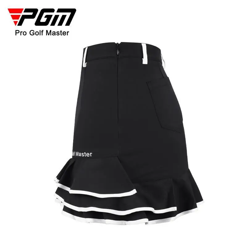 PGM Women Golf Short Skirt Quick Dry Breathable Four Seasons Ladies Girls Fashion Embroidered Fishtail Skirts Black White XS-XL