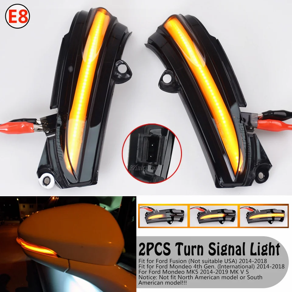 Coppia Di Indicatori Di Direzione Dinamici A LED Per Specchietti Ford Mondeo MK5 2014-2019 - Trasparenti, Ambra