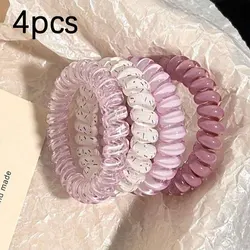 Charming Korean - Style Wavy Hair Ties for Women - Elastic Summer Accessories (4Pcs)