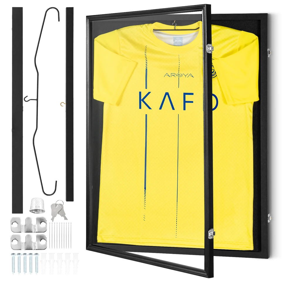 Premium Sports Jersey Display Case with Locking Frame