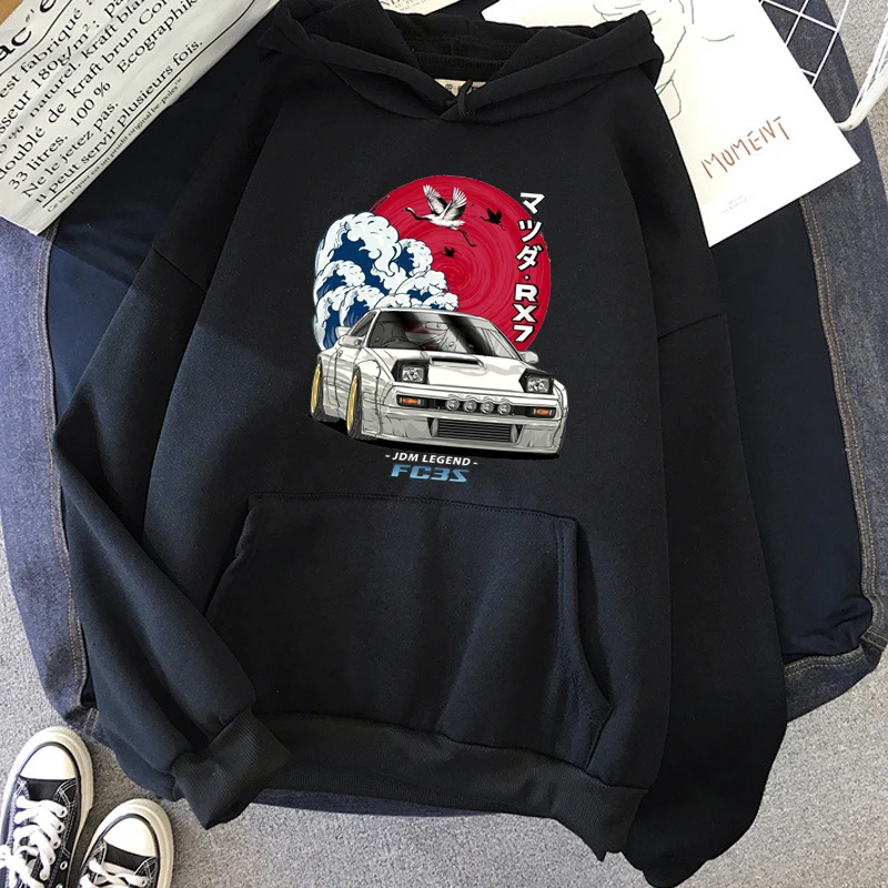 initial d hoodies male vintage Korea male sweatshirts pullover anime 2022