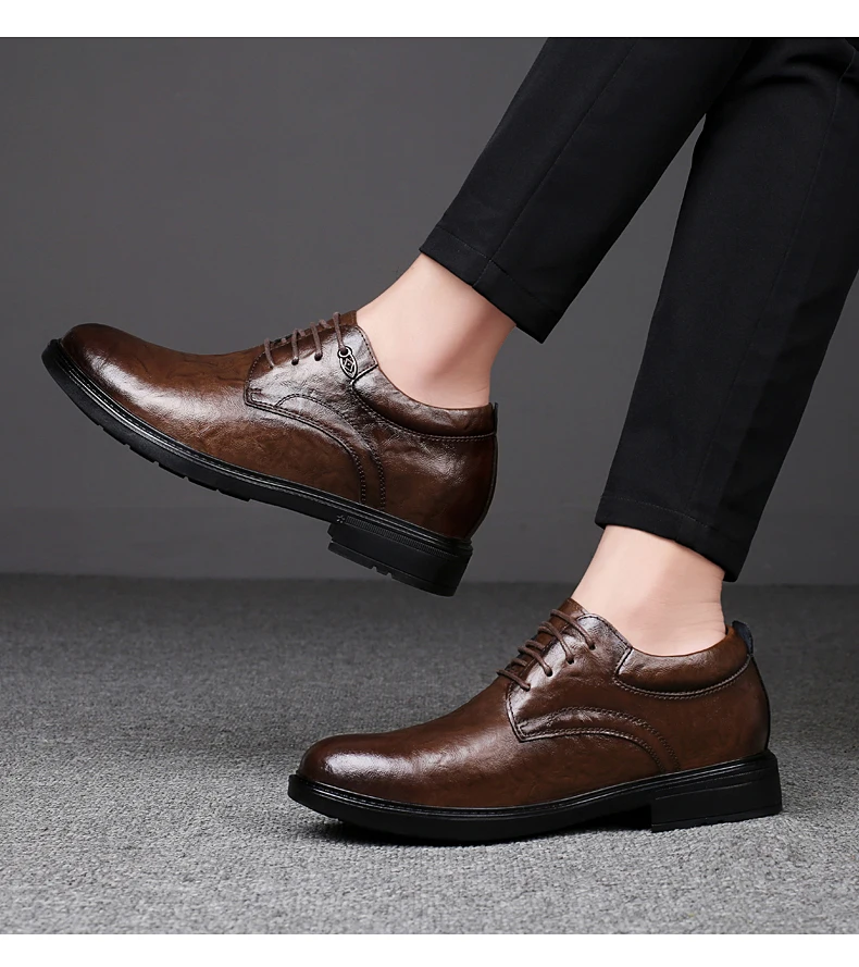 6CM Versteckte Erhöhung Herren Oxford Schuhe Business Formelle Elevator Lederschuhe Komfortable Rutschfeste Hochzeits- und Partyschuhe – Detail 25