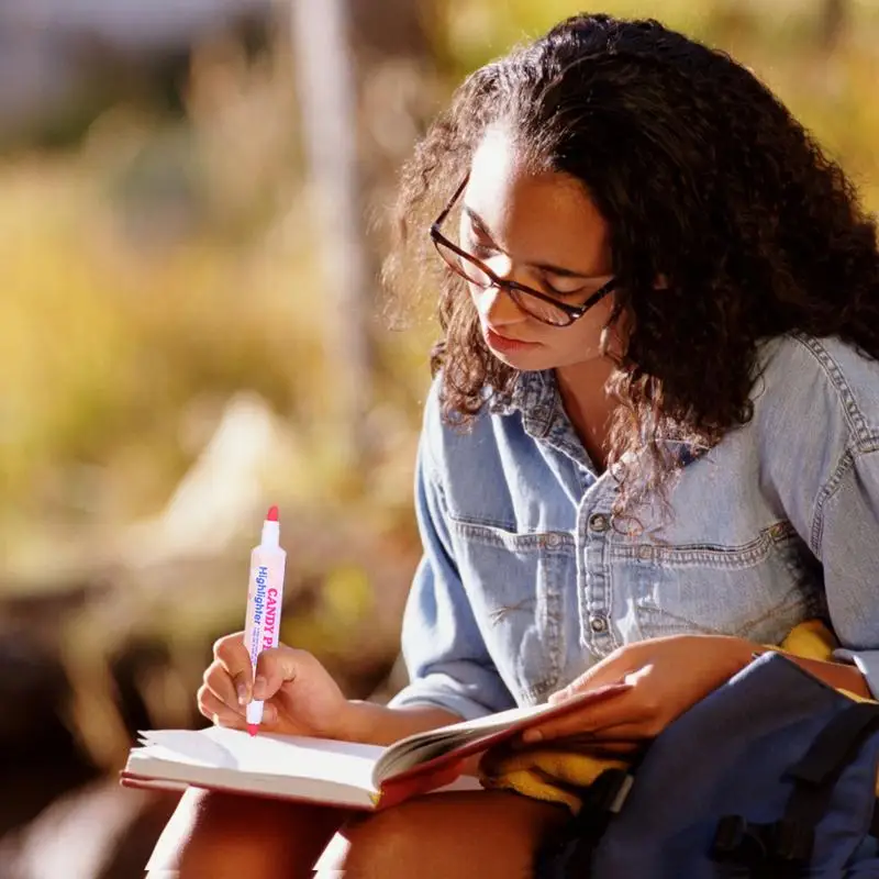 파인 팁 하이라이터, 물 기반 하이라이터 세트, 이중 팁, 형광 다기능 마커 펜, 모듬 6 색