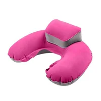 Travel Pillow Blow up Plane Airplane Neck Support Inflatable Hiking U-shaped Grey Airport Car 1