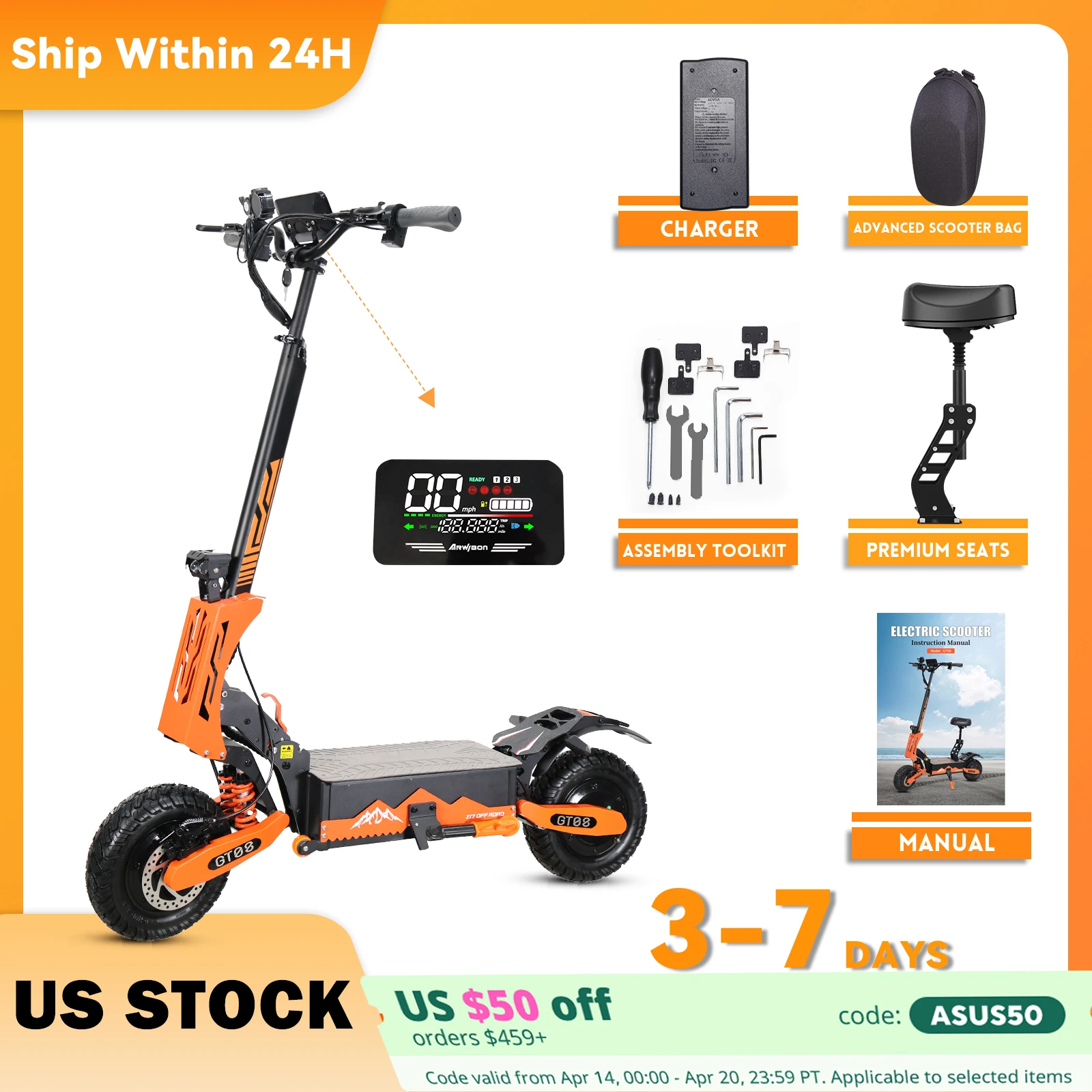 5600W Adult Electric Scooter Dual Motor 46MPH