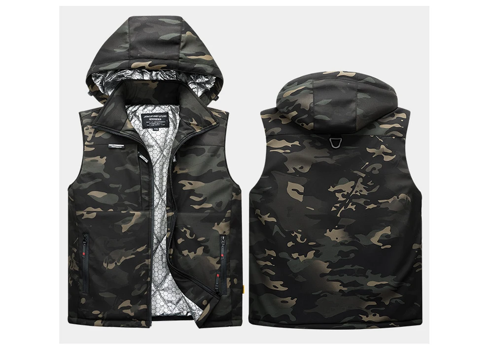 Winter Men's Warm Down Vest - Size Comparison