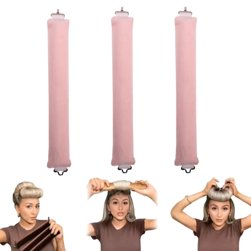 Lazy Hair Curlers No Heat Hair Rollers Curls Sleeping Soft Flexi Rods With Hook Styling Tools Heatless Curling Rod Headband