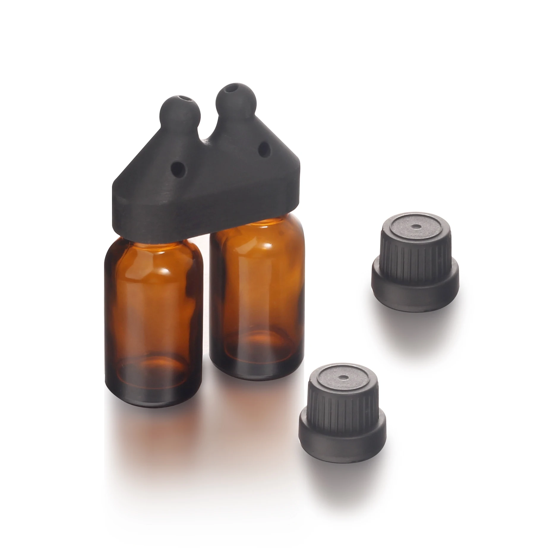Leakproof Aroma Essential oil Inhaler Cap Black.Double and Sole