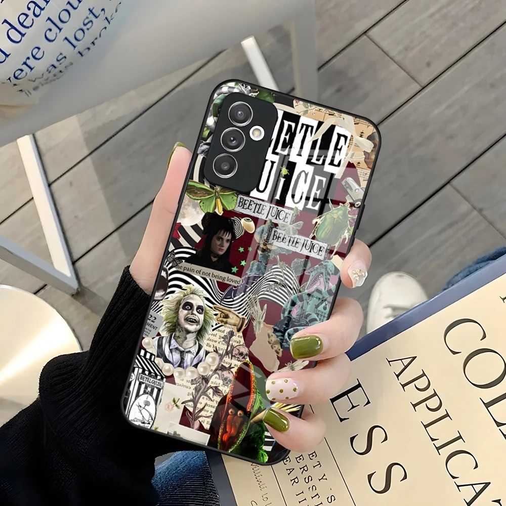 thumbnail image 1 of B-Beetlejuice Handbook-es Phone Case For Samsung A52 A71 A21 A54 Galaxy A34 A14 A32 M14 S24 S23 S22 S21 S20 FE Glass Cover, 1 of 5