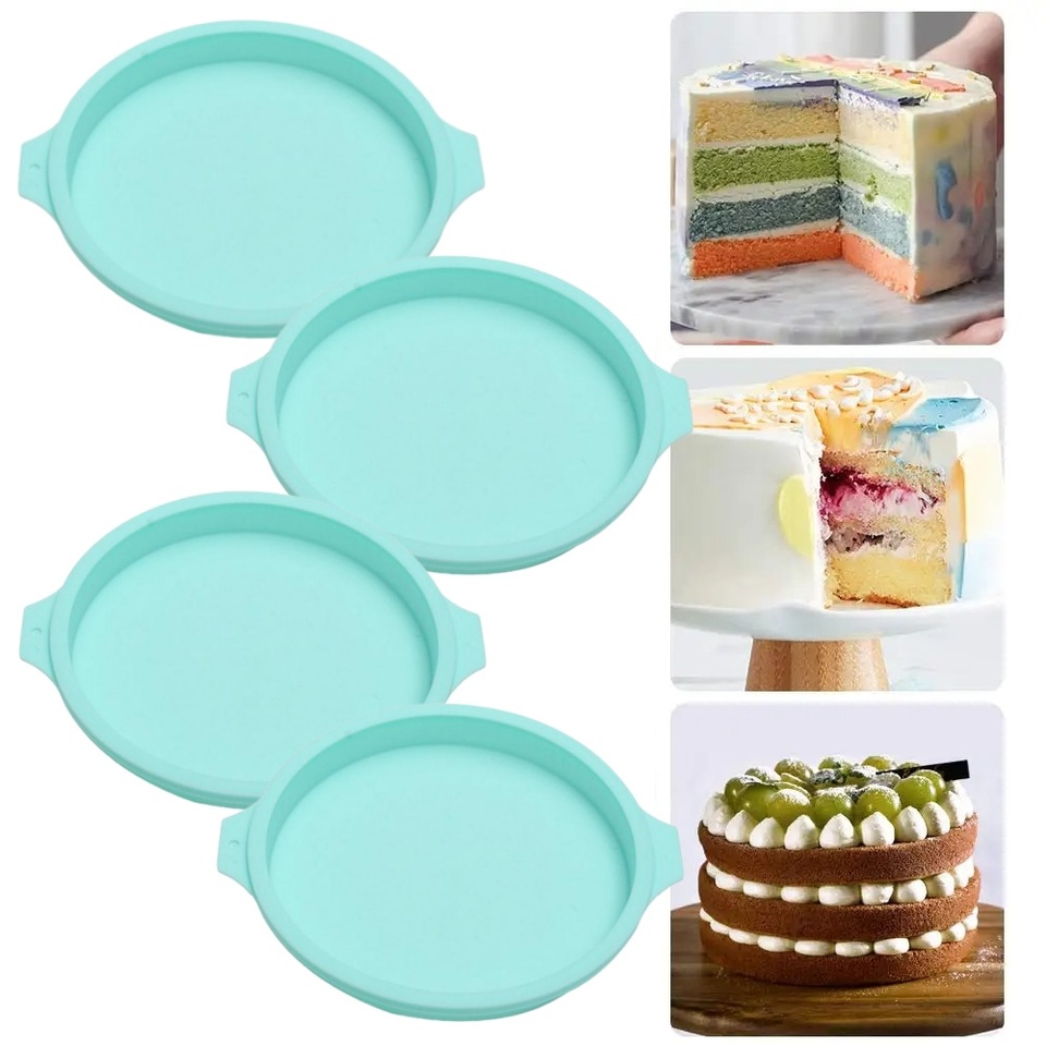 1/4PCS Round Silicone Layer Cake Mold Silicone Chocolate Mousse Cake Mould Cake Round Mould DIY Dessert Cake Baking Tools4/6/8in