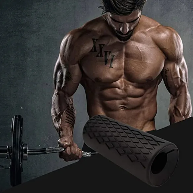 2PC Dumbbell Barbell Grips Bar Handles Silicone AntiSlip Protect Pad For Pull Up Weightlifting Support Gym Body Building Workout 4