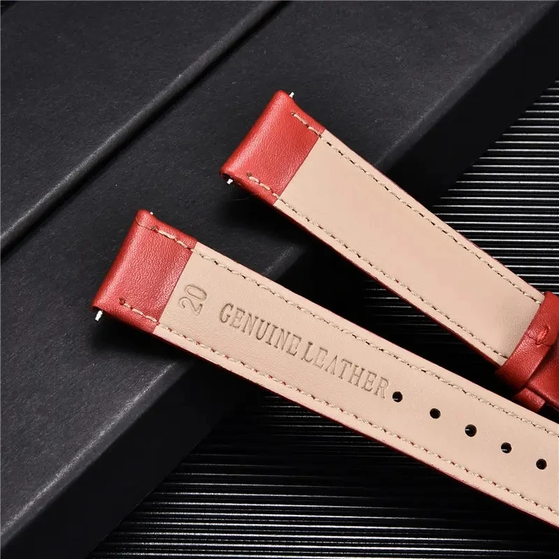 Premium Leather Watch Straps with Stainless Steel Butterfly Buckle - Casual and Stylish Watchbands