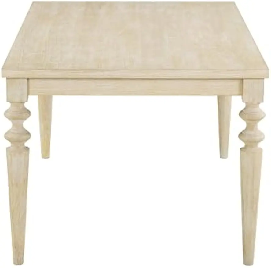 Amonia Urban Style Wired White Finish Wood Turned-Leg Dining Table