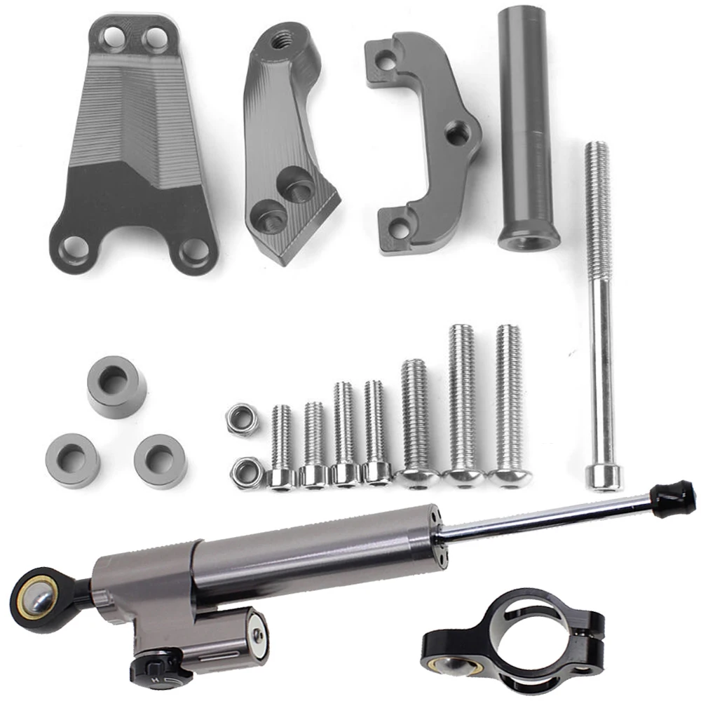 

For Kawasaki ER-6N 2013 2014 2015 2016 CNC Adjustable Steering Stabilizer Damper Bracket Mount Holder Kit Aluminum Accessories