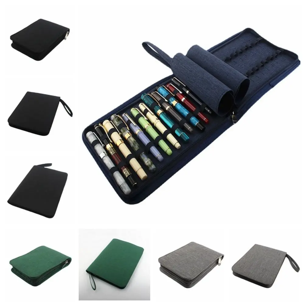 

Pen Container Bag Large Capacity Fountain Pencil Case Pencil Bag Zipper Dustproof Canvas Multifunctional Student Stationery