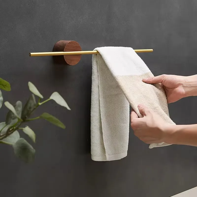 Towel Rack 40/50cm Wood Wall Hanging Bar Bathroom
