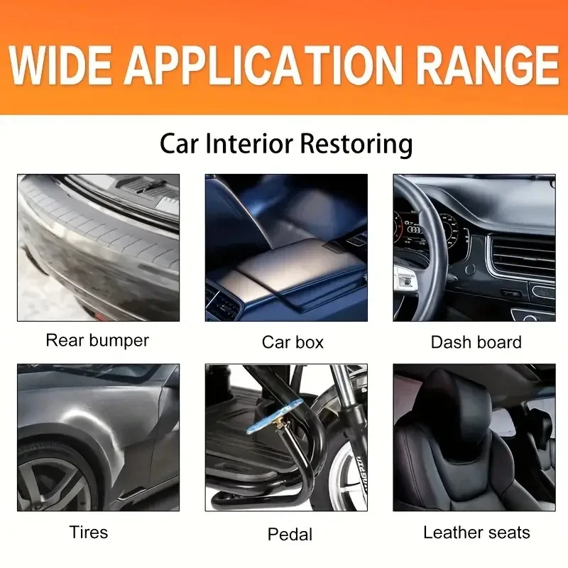 Versatile Car Interior Exterior Plastic Restorer-Refurbishing Repair Wax-Dust-Proof Polish for Dashboard, Tires Synthetic 6