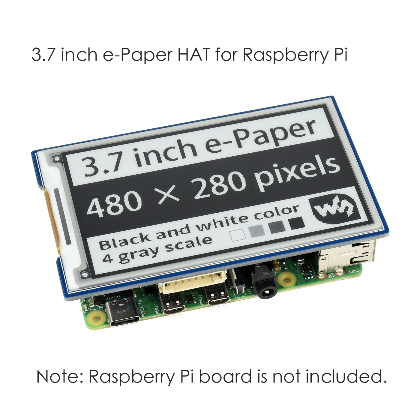 

3.7inch E-ink E-Paper Display Screen HAT Starter Kit for RPI Raspberry Pi Zero 2 W WH 2W 3B Plus 3 4 Model B 5 Expansion Board