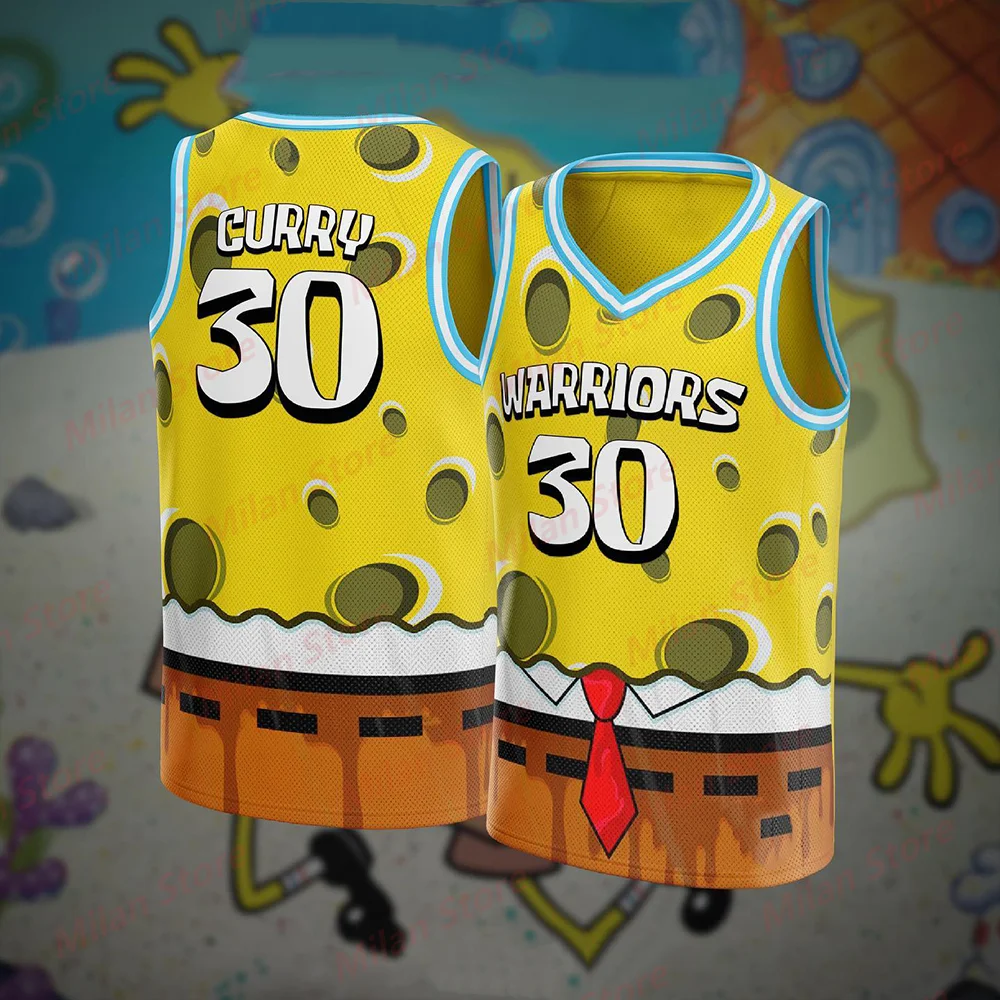 Golden State "Warriors x Anime" Jerseys Basketball Curry 30 Number Vest Kit Special Jersey Kid Basketball Jersey kids tops,sport tank tops