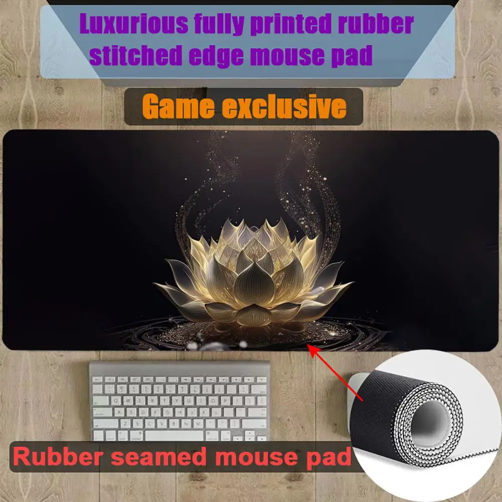 

fashion lotus Mouse Pad Gamer Gaming Rubber Seamed Mouse Pad Accessories Desk Keyboard Pad Computer Laptop