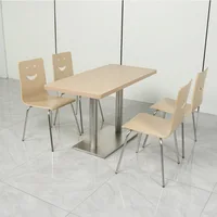 Ekintop moderne minimaliste Rectangle école bibliothèque salle de lecture meubles Restaurant cantine cadre en bois salle à manger chaise Table 3