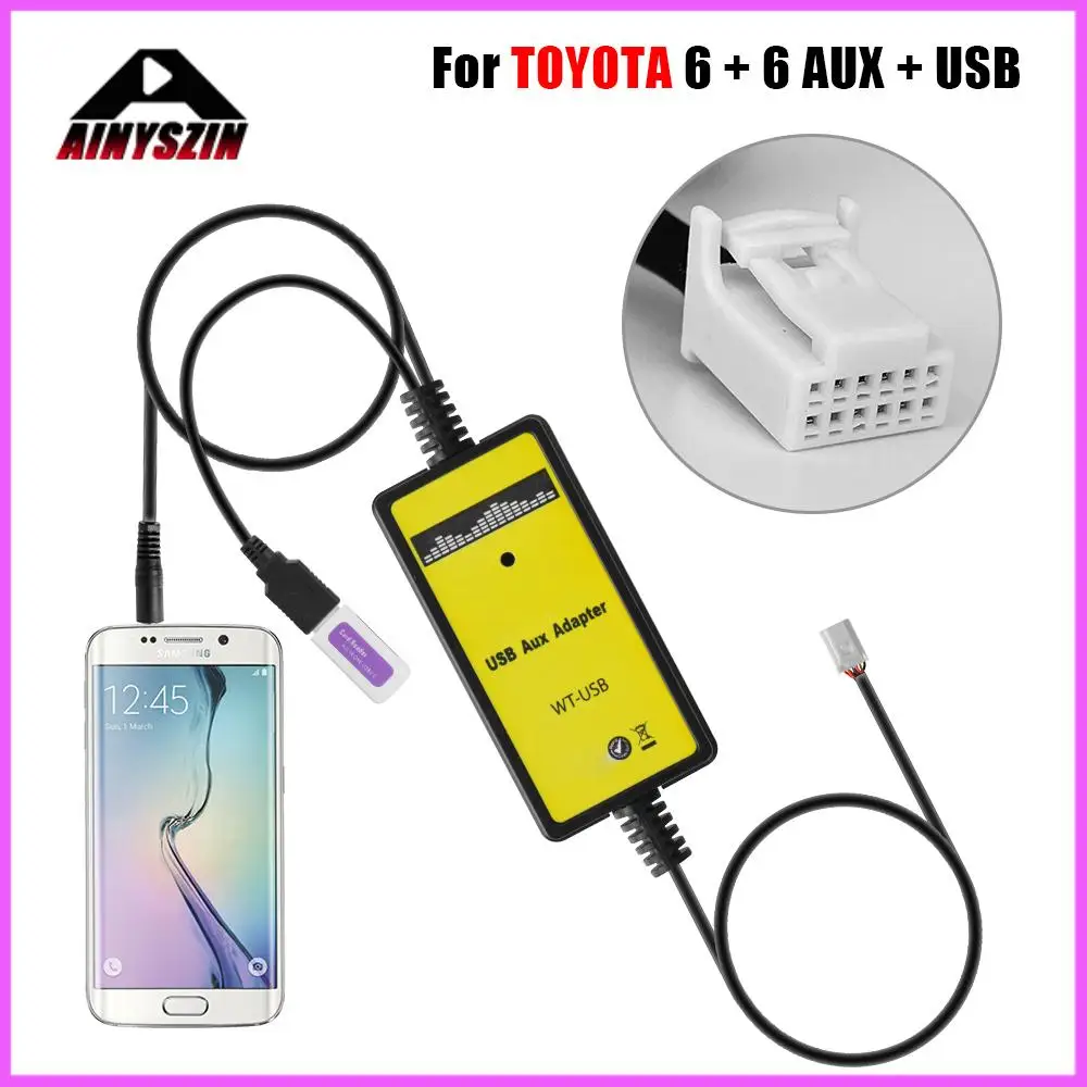 С 3 5 мм AUX в автомобиль MP3 USB адаптер Сменный CD Bluetooth автомобильный комплект 6 +