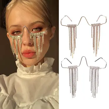 Beautiful Diamond Frameless Tassels Eyeglasses for Women